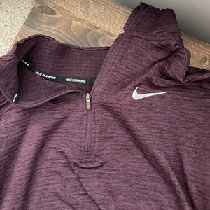 Nike Quarter Zip Purple Long Sleeve Top Size M